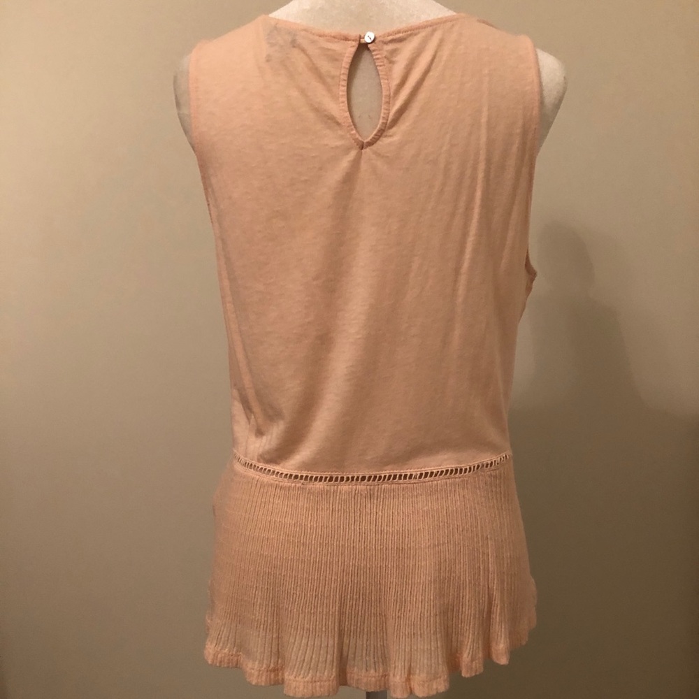 SOLD Lucky Brand peach embroidered top - Picture 5 of 10